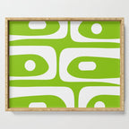 Lime Green Mid Century Modern Piquet Abstract Pattern with White Serving Tray Gallery Image 1