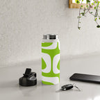 Lime Green Mid Century Modern Piquet Abstract Pattern with White Water Bottle Gallery Image 4