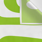 Lime Green Mid Century Modern Piquet Abstract Pattern with White Wall Tapestry Gallery Image 3
