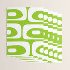 Lime Green Mid Century Modern Piquet Abstract Pattern with White Wrapping Paper Gallery Image 3