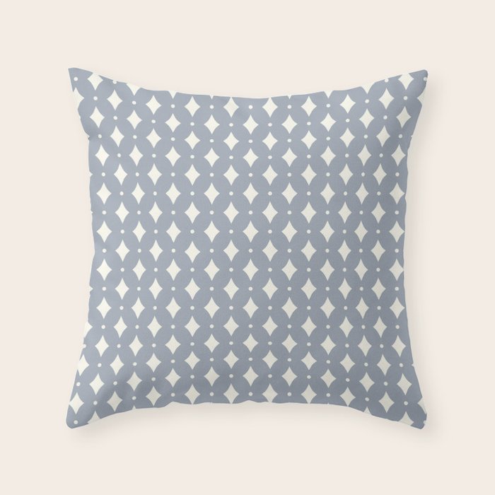 Vintage Stars XV Grey Blue Throw Pillow Gallery Image 6