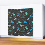 Dinosaurs in Space in Blue Wall Mural Gallery Image 2
