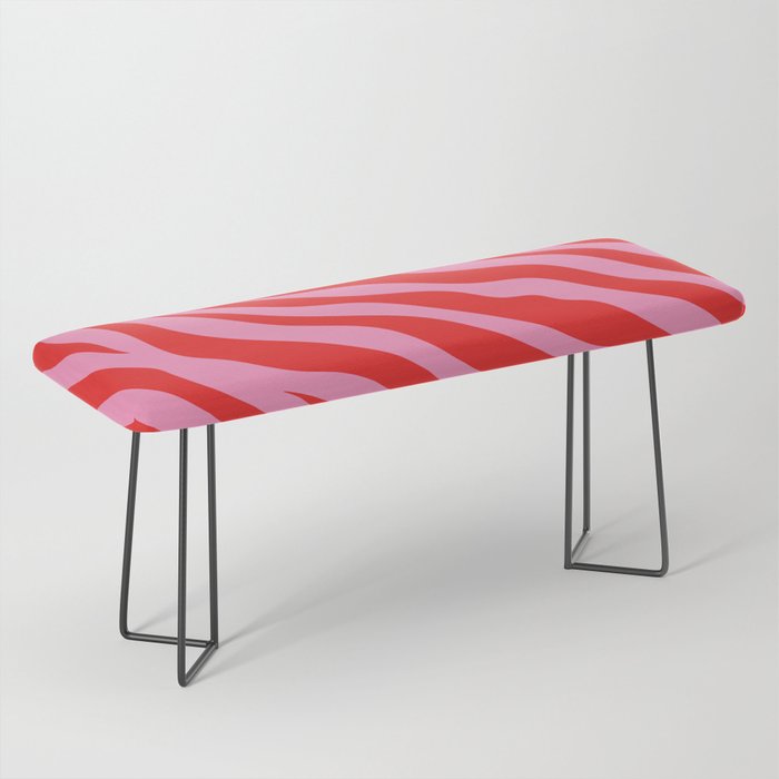 Zebra Animal Print (Pink & Red) Bench Gallery Image 1