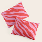 Zebra Animal Print (Pink & Red) Pillow Sham Gallery Image 3