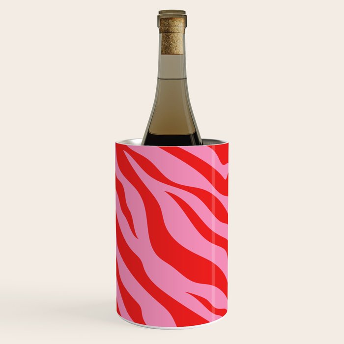 Zebra Animal Print (Pink & Red) Wine Chiller Gallery Image 2