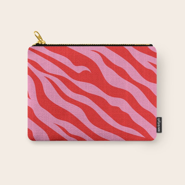 Zebra Animal Print (Pink & Red) Carry All Pouch Gallery Image 1