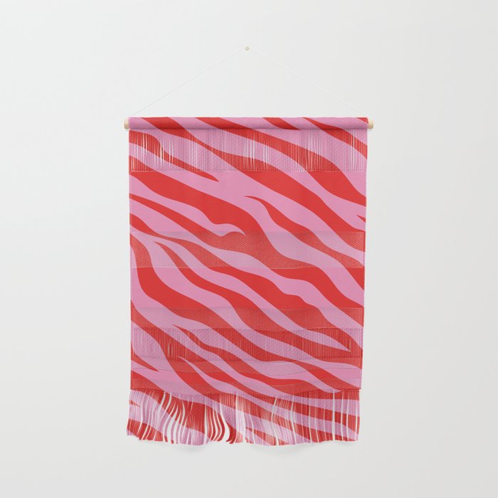 Zebra Animal Print (Pink & Red) Wall Hanging Gallery Image 1
