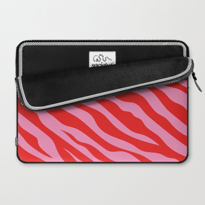 Zebra Animal Print (Pink & Red) Laptop Sleeve Gallery Image 2