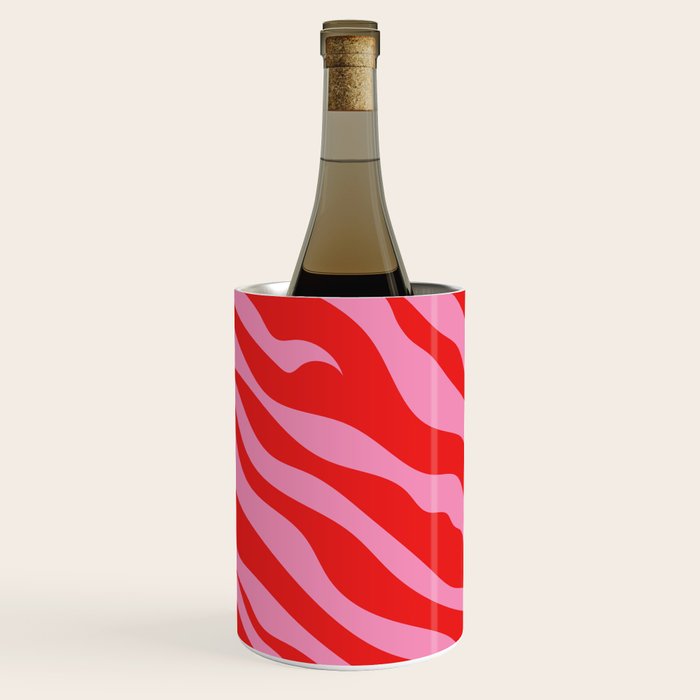 Zebra Animal Print (Pink & Red) Wine Chiller Gallery Image 1