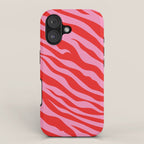 Zebra Animal Print (Pink & Red) iPhone Case Gallery Image 1
