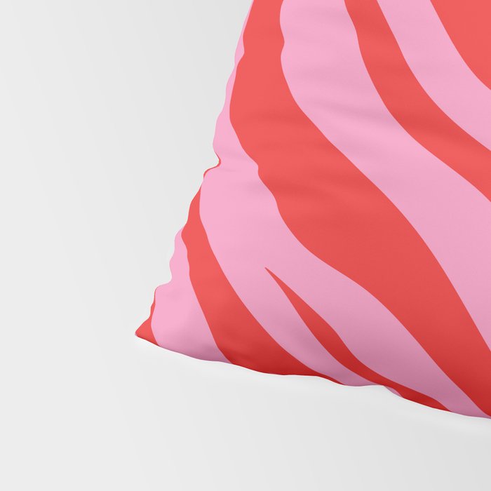 Zebra Animal Print (Pink & Red) Pillow Sham Gallery Image 4