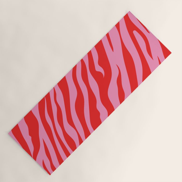 Zebra Animal Print (Pink & Red) Yoga Mat Gallery Image 1