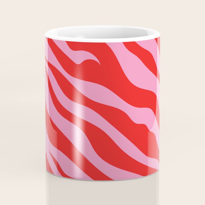 Zebra Animal Print (Pink & Red) Coffee Mug Gallery Image 4