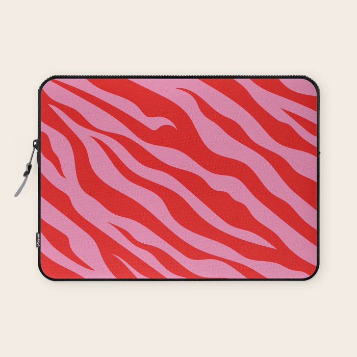 Zebra Animal Print (Pink & Red) Laptop Sleeve Gallery Image 1
