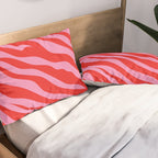 Zebra Animal Print (Pink & Red) Pillow Sham Gallery Image 2