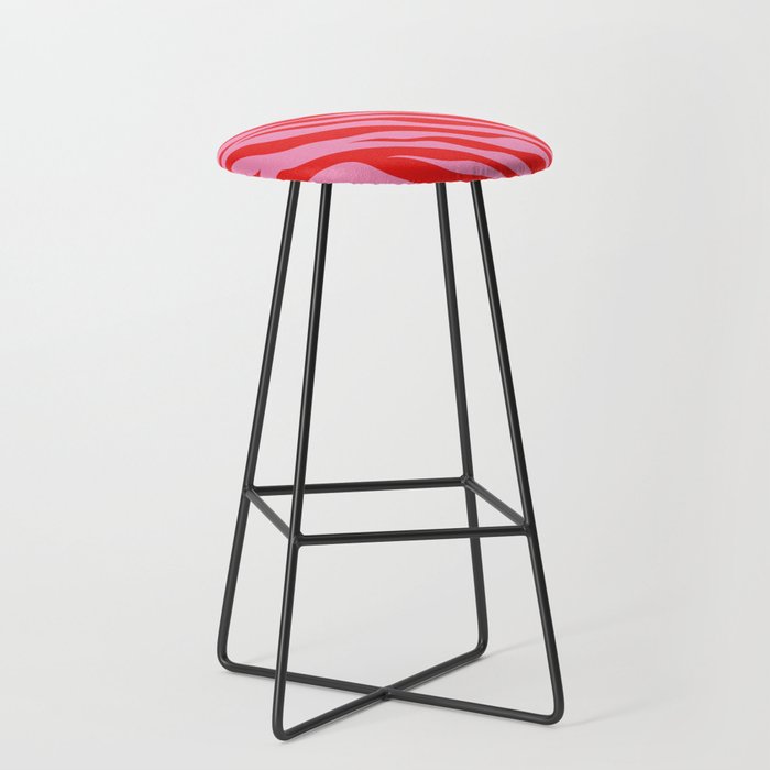 Zebra Animal Print (Pink & Red) Stool Gallery Image 1