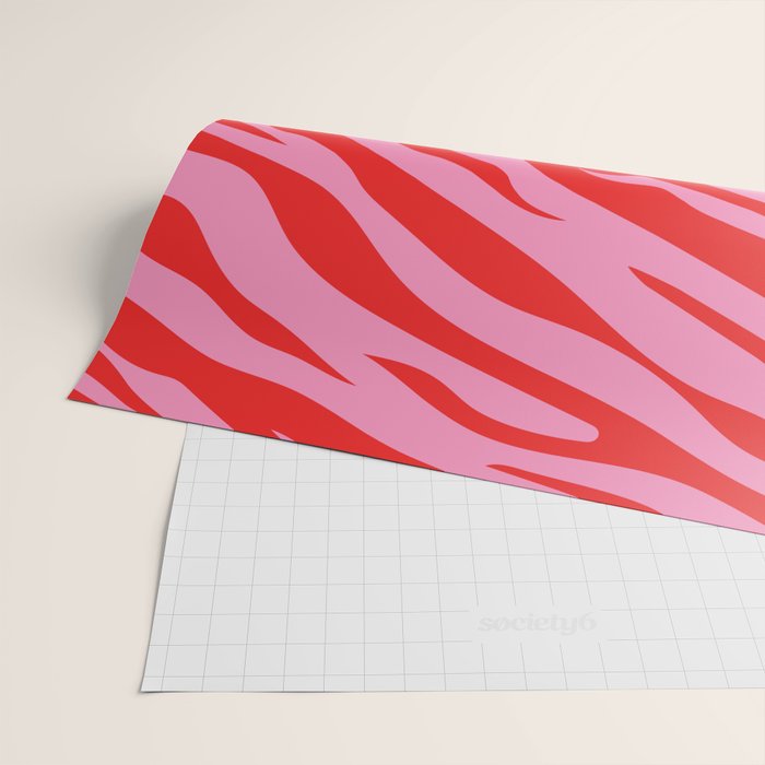 Zebra Animal Print (Pink & Red) Wrapping Paper Gallery Image 2