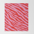 Zebra Animal Print (Pink & Red) Throw Blanket Gallery Image 2