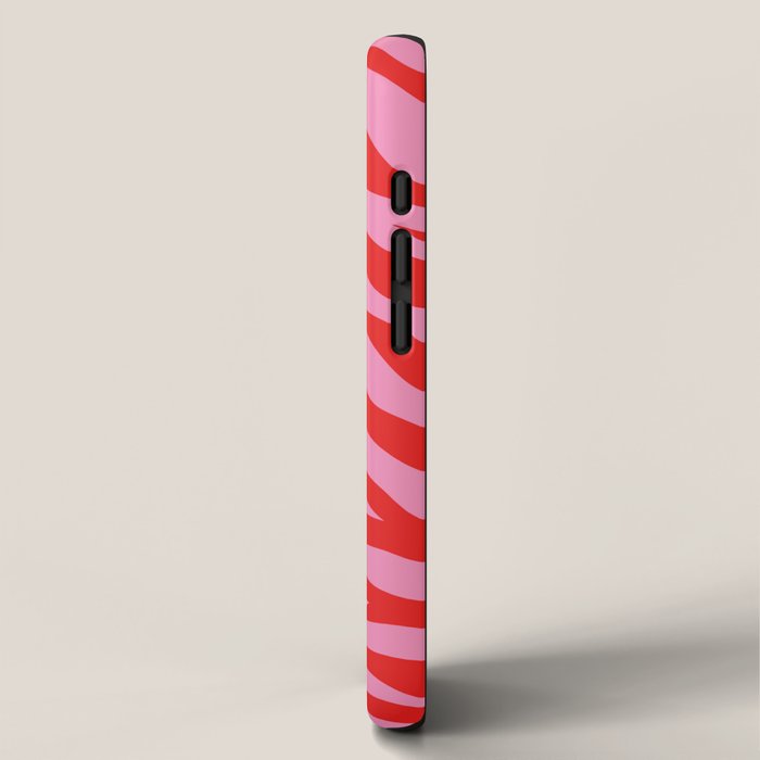 Zebra Animal Print (Pink & Red) iPhone Case Gallery Image 2