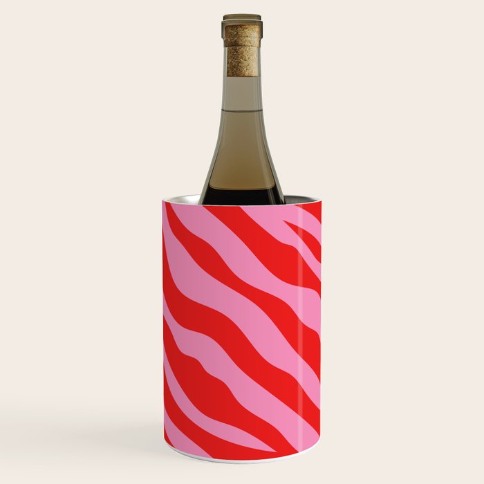 Zebra Animal Print (Pink & Red) Wine Chiller Gallery Image 3