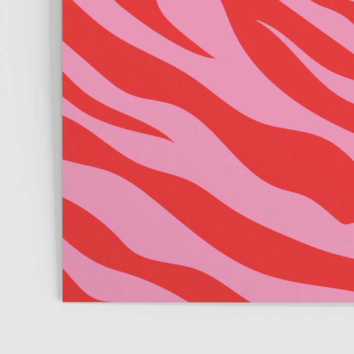 Zebra Animal Print (Pink & Red) Poster Gallery Image 3