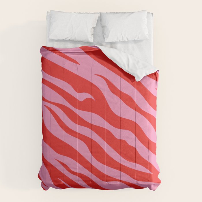 Zebra Animal Print (Pink & Red) Comforter Gallery Image 6