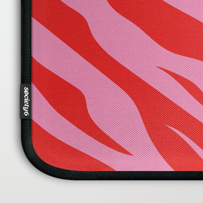 Zebra Animal Print (Pink & Red) Laptop Sleeve Gallery Image 3