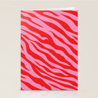 Zebra Animal Print (Pink & Red) Stationery Card Gallery Image 2