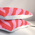 Zebra Animal Print (Pink & Red) Pillow Sham Gallery Image 3