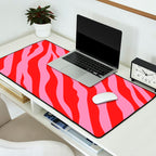 Zebra Animal Print (Pink & Red) Desk Mat Gallery Image 2