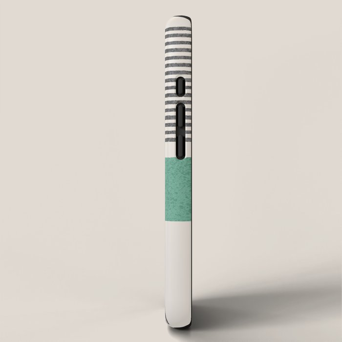 Stripes and Square Green Composition - Abstract iPhone Case Gallery Image 2