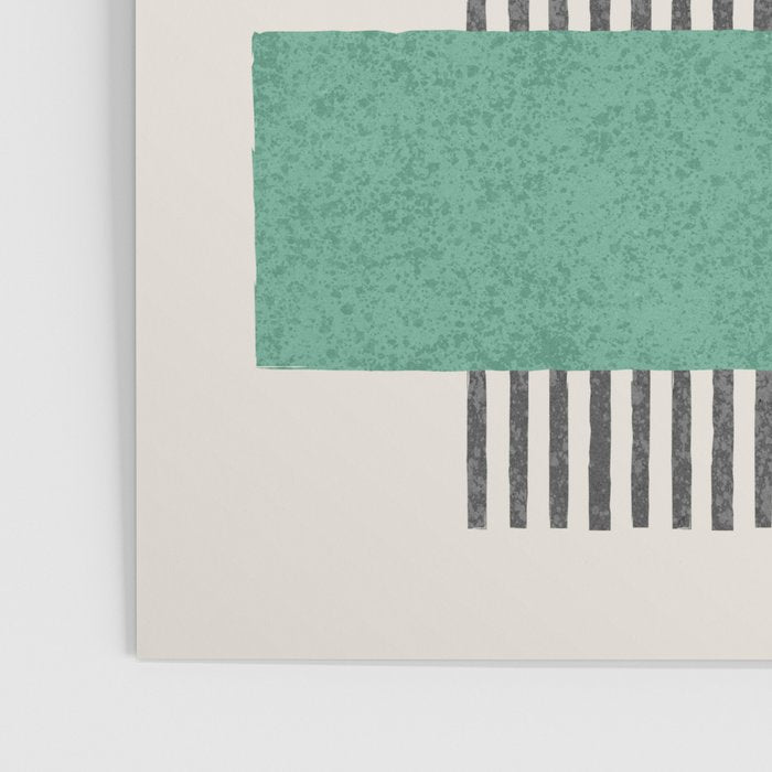 Stripes and Square Green Composition - Abstract Poster Gallery Image 3