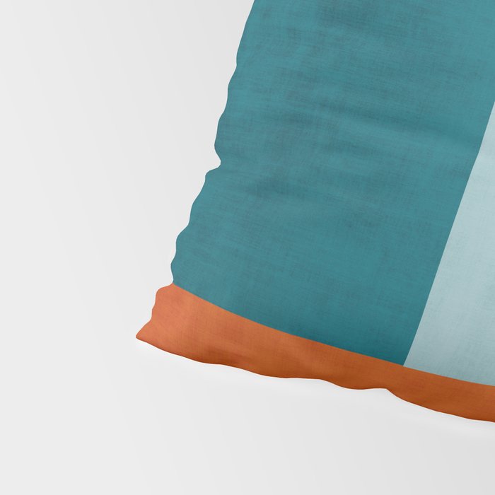 Burnt Orange Teal Yellow Geometric Abstract Pillow Sham Gallery Image 4