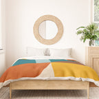 Burnt Orange Teal Yellow Geometric Abstract Duvet Cover Gallery Image 3