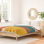 Burnt Orange Teal Yellow Geometric Abstract Duvet Cover Gallery Image 2