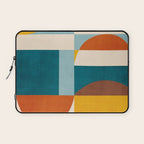 Burnt Orange Teal Yellow Geometric Abstract Laptop Sleeve Gallery Image 1