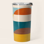 Burnt Orange Teal Yellow Geometric Abstract Travel Mug Gallery Image 2