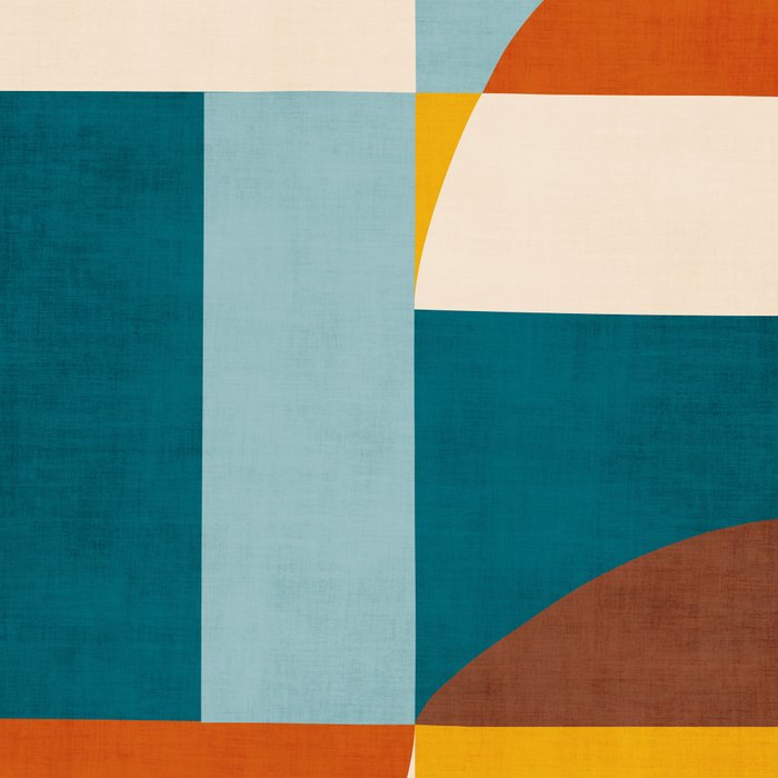 Burnt Orange Teal Yellow Geometric Abstract Coffee Mug Gallery Image 2