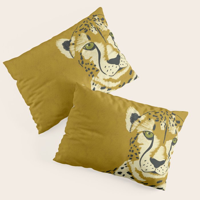 Big Cat Series - Cheetah Yellow Pillow Sham Gallery Image 3