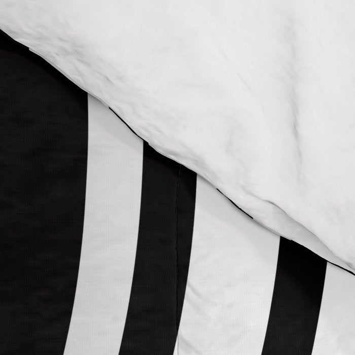 Wavy Stripes XLI - Black and White Comforter Gallery Image 4