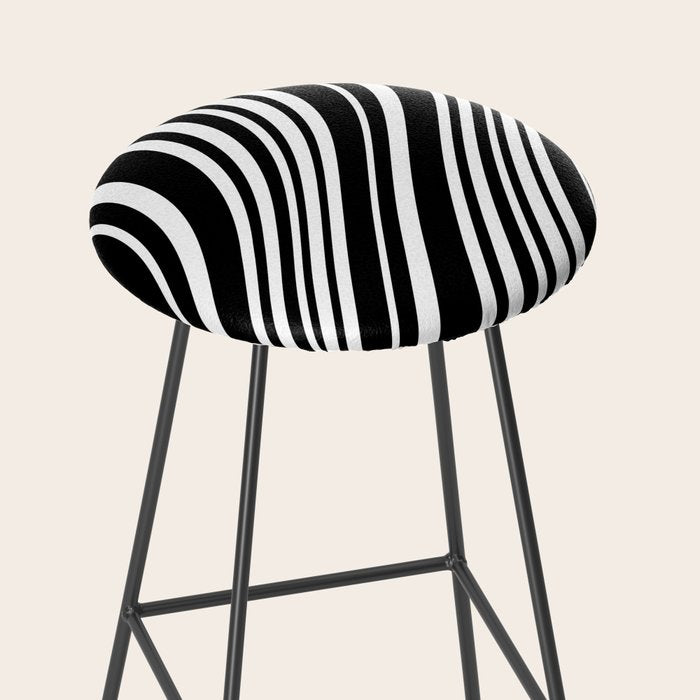 Wavy Stripes XLI - Black and White Stool Gallery Image 2