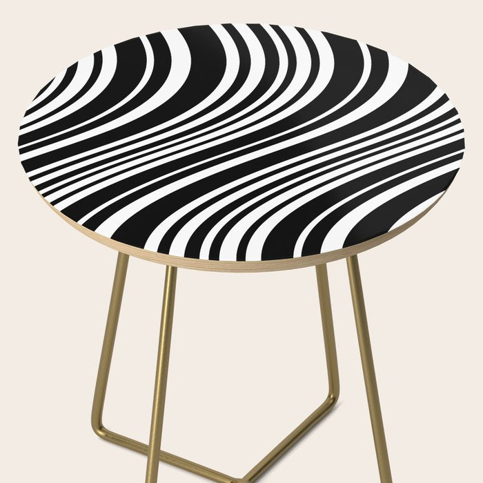 Wavy Stripes XLI - Black and White Side Table Gallery Image 2