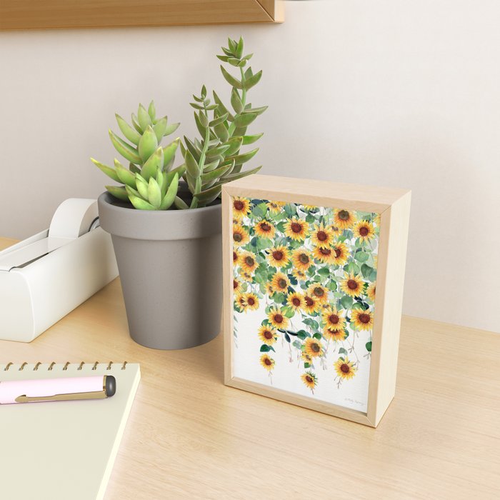 Sunflowers and Eucalyptus Garland  Mini Art Print Gallery Image 2