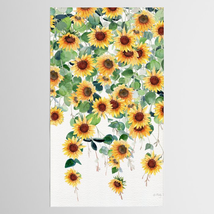 Sunflowers and Eucalyptus Garland  Tablecloth Gallery Image 2