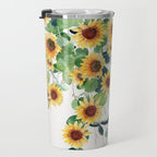 Sunflowers and Eucalyptus Garland  Travel Mug Gallery Image 3