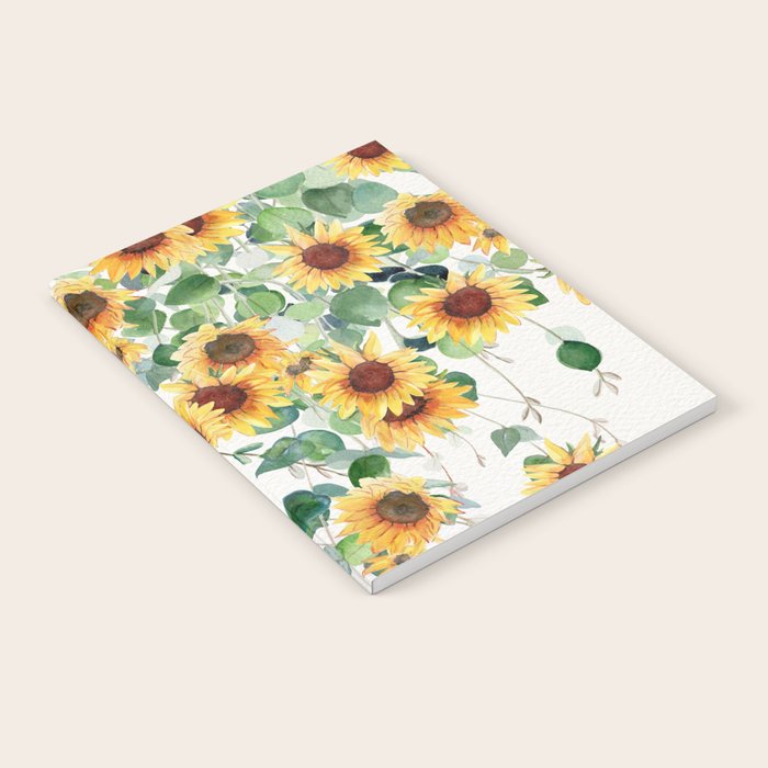 Sunflowers and Eucalyptus Garland  Notebook Gallery Image 2