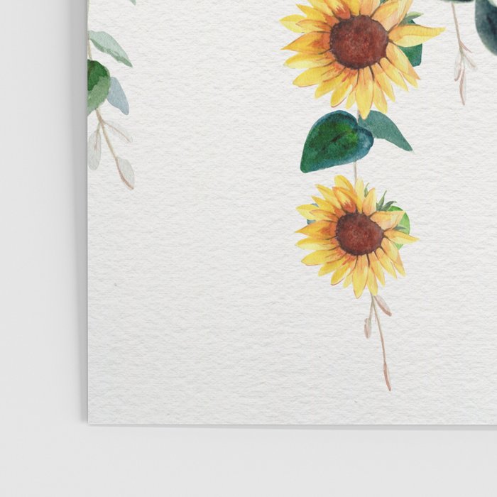Sunflowers and Eucalyptus Garland  Poster Gallery Image 3