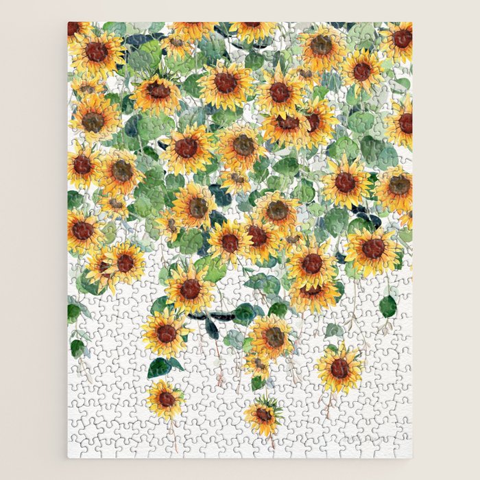 Sunflowers and Eucalyptus Garland  Jigsaw Puzzle Gallery Image 1