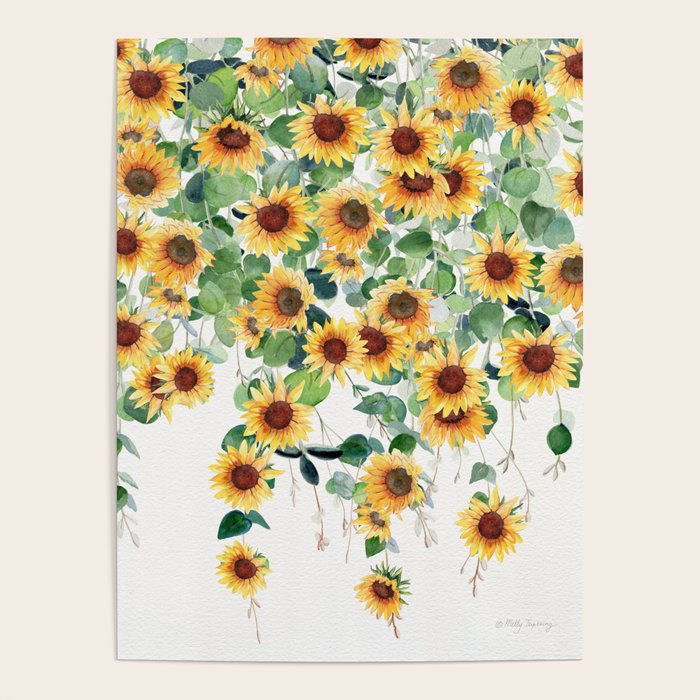 Sunflowers and Eucalyptus Garland  Poster Gallery Image 4
