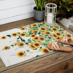 Sunflowers and Eucalyptus Garland  Outdoor Rug Gallery Image 2